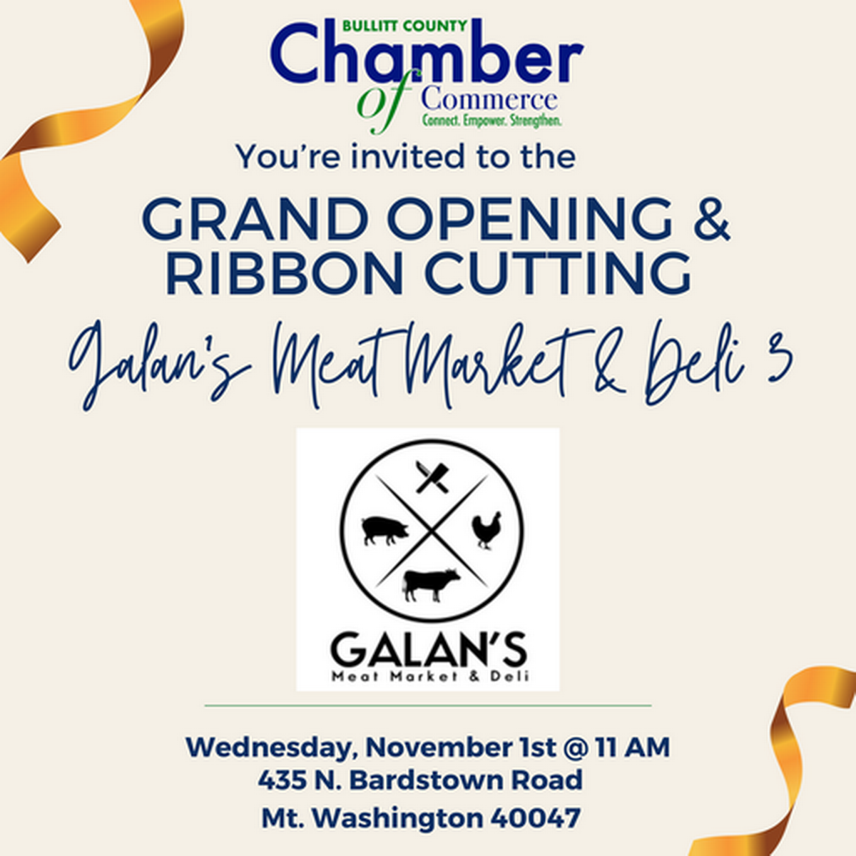Ribbon Cutting Galan's Meat Market & Deli 3 Nov 1, 2023 Bullitt